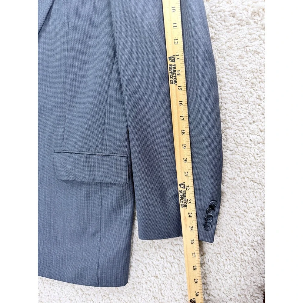 Hickey Freeman Suit Mens 42 L Gray Fair Vintage Pleated Cuffed Micro Pattern